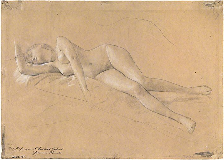 Reclining Maenad (study for altar) 1886–87, Gustav Klimt